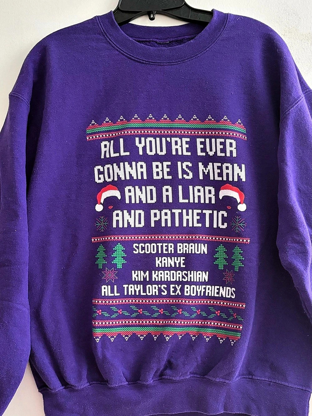 Barstool Sports All You're Ever Gonna Be Is Mean Purple Sweatshirt